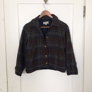 L.L. Bean Cropped Plaid Jacket